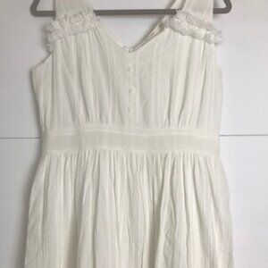 Boho Dress White Lined Cotton Sleeveless